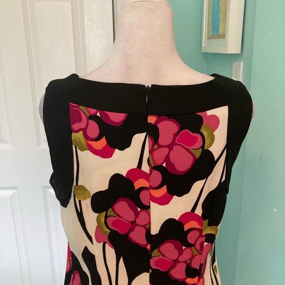 AGB Dress- Floral Sleeveless Dress - Black and Pink - Picture 16 of 16